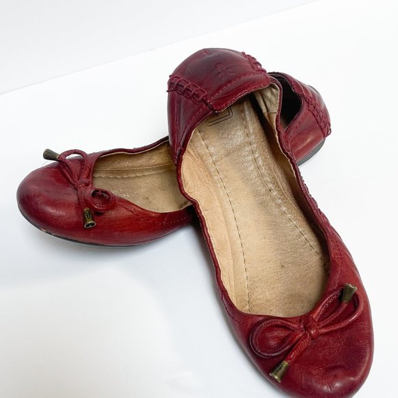 Burgundy/Red/Wine FRYE Ballet Flats Size 8 - Picture 7 of 7